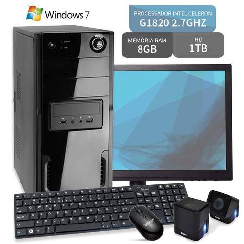 Computador Dual Core G1820 8gb Hd 1tb Monitor Led 18,5 Windows 7 3green Triumph Business Desktop
