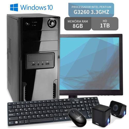 Computador Dual Core G3260 8gb Hd 1tb Monitor Led 18,5 Windows 10 3green Triumph Business Desktop