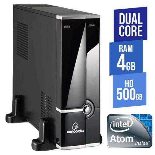 Computador Empresarial Concórdia SFF Dual Core 4GB HD 500GB