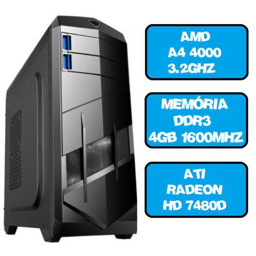 Computador Gamer A4 4000 Dual Core 3.2 Ghz HDMI 4Gb Ati Radeon HD 7480D