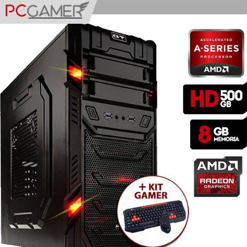 Computador Gamer Aerocool AMD 7300, Radeon HD 8470D, 500GB HD, 8GB Ram + Kit Gamer