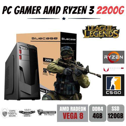 Computador Gamer Amd Ryzen 3 2200g 3.5ghz Ddr4 Ssd 120gb