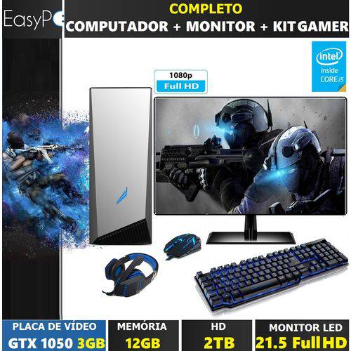 Computador Gamer Easy PC RODATUDO Intel Core I5 12GB (Gtx 1050 3GB) 2TB + Monitor Full HD 21,5"