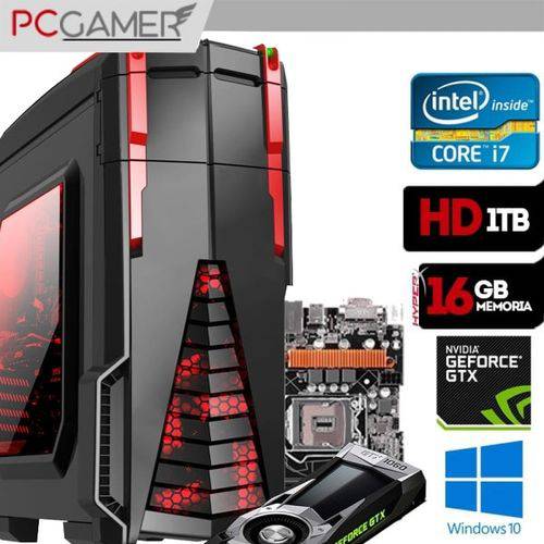 Computador Gamer GT I7 7700, Geforce GTX 1060, HD 1TB, 16GB Ram