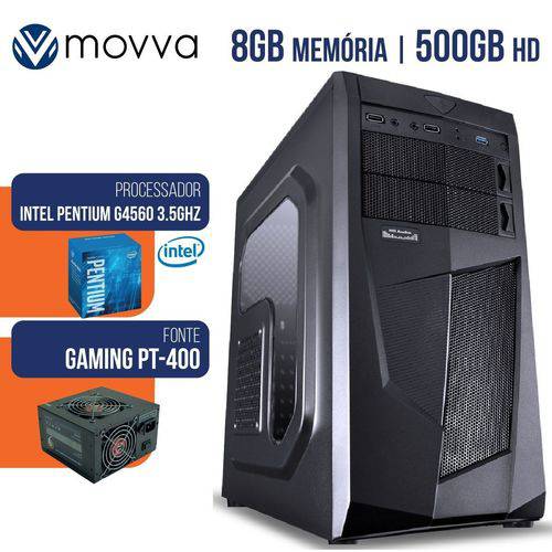 Computador Gamer Intel Pentium G4560 3.5ghz 7ª Geracao Mem 8gb Ddr4 HD 500gb Hdmi/vga Fonte 400w L