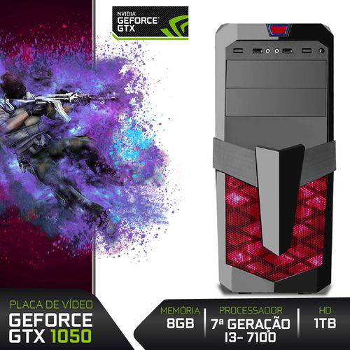 Computador Gamer Moba Box Core I3-7100 8GB (GeForce GTX 1050 2GB) 1TB HDMI Display Port 500W EasyPC