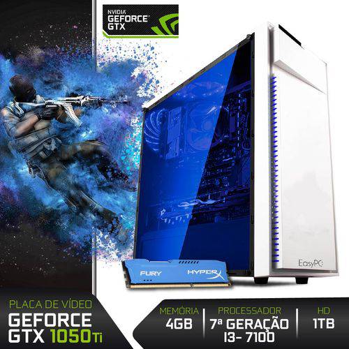 Pc Gamer Moba Box Intel Core I3 7100 7ª Geração 4gb Ddr4 Geforce Gtx 1050 Ti HD 1tb 500w Easypc