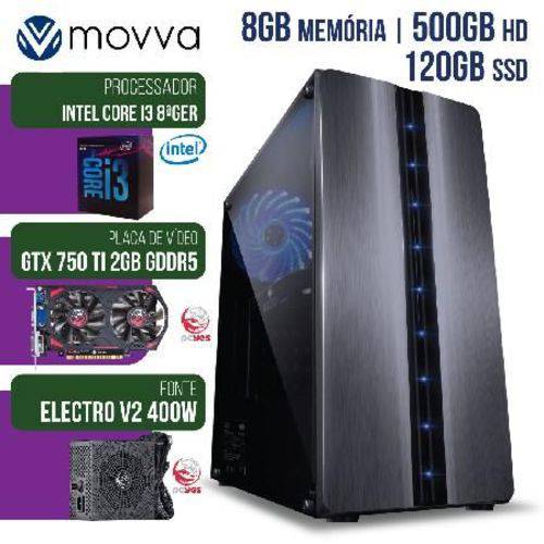 Computador Gamer Mvx3 Intel I3 8100 3.6ghz 8ª Ger. Mem. 8gb Ssd 120gb HD 500gb Gtx750 2gb Ddr5 128bi