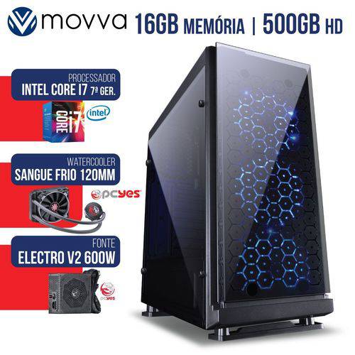 Computador Gamer Mvx7 Intel I7 7700 3.6ghz Mem 16gb (2x 8gb) HD 500gb Fonte 600w - Linux - Movva