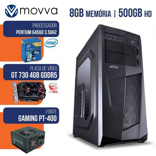 Computador Gamer Mvxp Intel Pentium G4560 3.5ghz 7ª Ger Mem 8gb HD 500gb Vga Gt 730 4gb Hdmi/vga Fonte 400w Linux