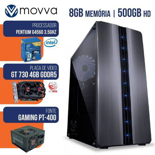 Computador Gamer Mvxp Intel Pentium G4560 3.5ghz 7ª Ger Mem 8gb HD 500gb Vga Gt 730 4gb Hdmi/vga Fonte 400w Linux