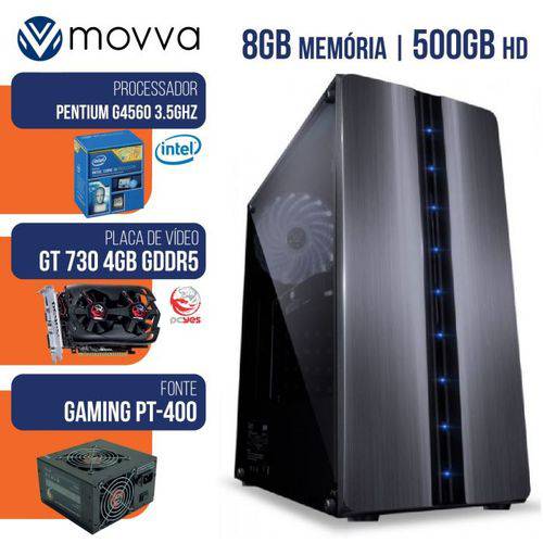 Computador Gamer Mvxp Intel Pentium G4560 3.5ghz 7 Ger Mem 8gb HD 500gb Vga Gt 730