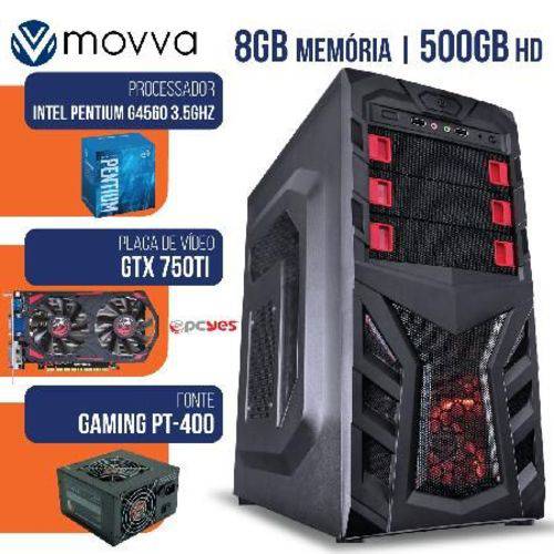 Computador Gamer Mvxp Intel Pentium G4560 3.5ghz 7ª Ger Mem 8gb HD 500gb Vga Gtx 750ti 2gb 128 Bits
