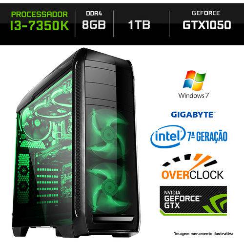 Computador Gamer Neologic Intel Core I3-7350K 7ª Geração 8GB (Gtx 1050 2GB) 1TB Windows 7