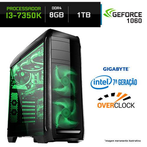 Computador Gamer Neologic Intel Core I3-7350K 7ª Geração 8GB (Gtx 1060 3GB) 1TB