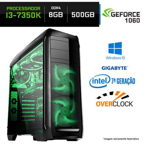 Computador Gamer Neologic Intel Core I3-7350K 7ª Geração 8GB (Gtx 1060 3GB) 500GB Windows 10