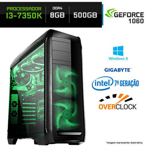 Computador Gamer Neologic Intel Core I3-7350K 7ª Geração 8GB (Gtx 1060 3GB) 500GB Windows 8