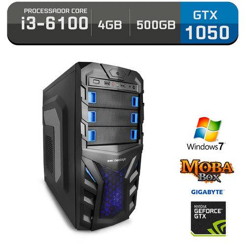 Computador Gamer Neologic Moba Box NLI59895 Intel Core I3-6100 4GB (Gtx 1050 2GB) 500GB Windows 7