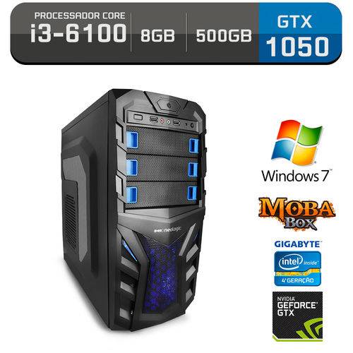 Computador Gamer Neologic Moba Box NLI59896 Intel Core I3-6100 8GB (Gtx 1050 2GB) 500GB Windows 7