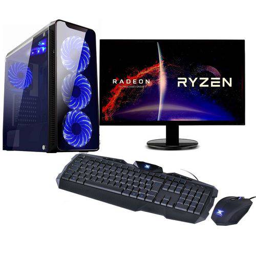 Computador Gamer Ryzen 3 2200G 3.7Ghz 8GB DDR4 Monitor LED 21.5 Full HD 1TB HD (Radeon VEGA 8) AMD AM4 400W 80 Plus 80 EasyPC