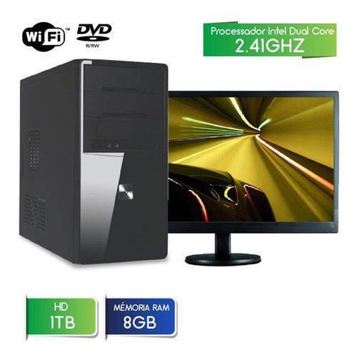 Computador 3green Fast com Monitor 15 Intel Dual Core 2.41ghz 8gb Hd 1tb Dvd Wifi Usb 3.0