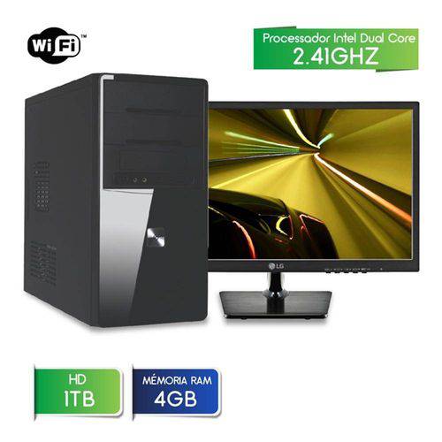 Computador 3green Fast com Monitor 19.5 Lg Intel Dual Core 2.41ghz 4gb Hd 1tb Wifi Usb 3.0