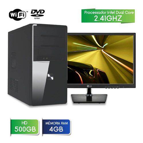 Computador 3green Fast com Monitor 19.5 Lg Intel Dual Core 2.41ghz 4gb Hd 500gb Wifi Gravador de Dvd