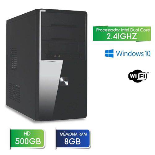 Computador 3green Fast Intel Dual Core 2.41ghz 8gb Hd 500gb Wifi Usb 3.0 Windows 10