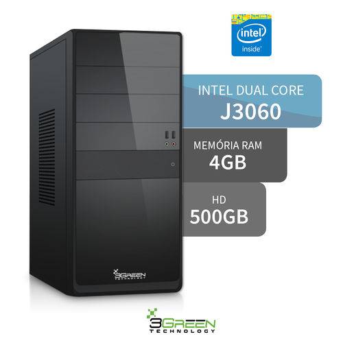 Computador 3green Intel Dual Core J3060 4gb 500gb Hdmi USB 3.0