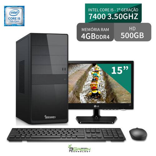 Computador 3green Select Intel Core I5 7400 4GB 500GB Monitor 15" Lg 16M38A