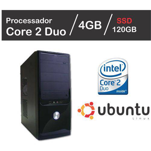 Computador Intel Core 2 Duo 4GB SSD120 LINUX WIFI