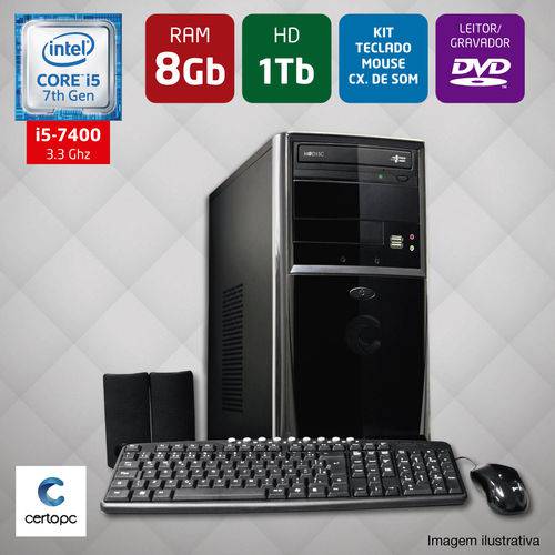 Computador Intel Core I5 7ª Geração 8GB HD 1TB DVD Certo PC SELECT 030