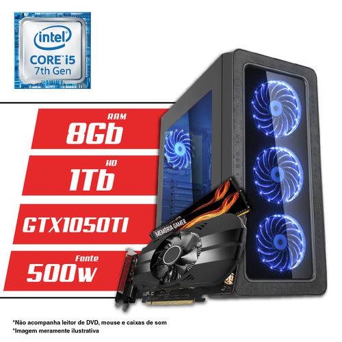 Computador Intel Core I5 7ª Geração 8GB HD 1TB GTX 1050 TI 4GB CertoX BRAVE 5013