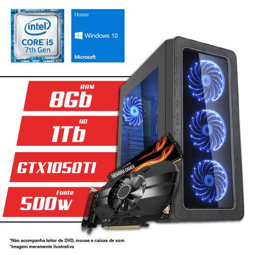 Computador Intel Core I5 7ª Geração 8GB HD 1TB GTX 1050 TI 4GB Windows 10 SL CertoX BRAVE 5014