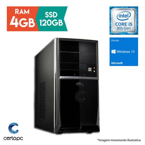 Computador Intel Core I5 8ª Geração 4GB SSD 120GB Windows 10 SL Certo PC Select 1014
