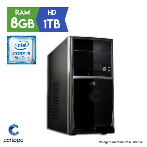 Computador Intel Core I5 8ª Geração 8GB HD 1TB Certo PC Select 1007