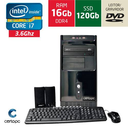 Computador Intel Core I7 16gb Ssd 120gb Dvd Certo Pc Desempenho 925