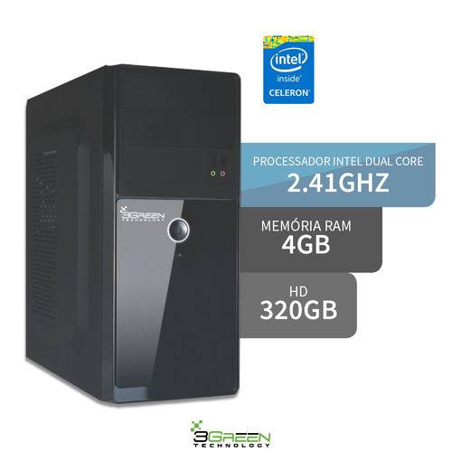 Computador Intel Dual Core 4GB HD 320GB Hdmi 3GREEN Triumph Business Desktop