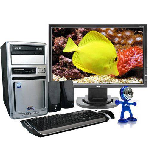 Computador M440 Celeron® 1GB 160GB DVD-RW Card Reader Linux - Bitway +Monitor LCD 203 VWA 20" (1680 X 1050) Widescreen Multimídia - AOC + Webcam 3.5MP - AOC