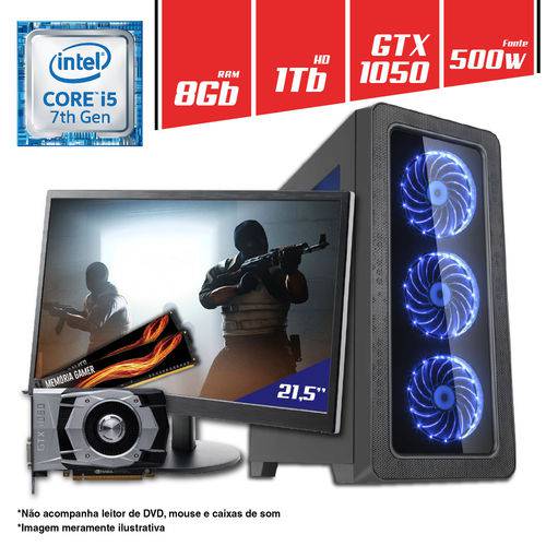 Computador + Monitor 21,5” Intel Core I5 8GB HD 1TB GTX 1050 2GB CertoX BRAVE 501