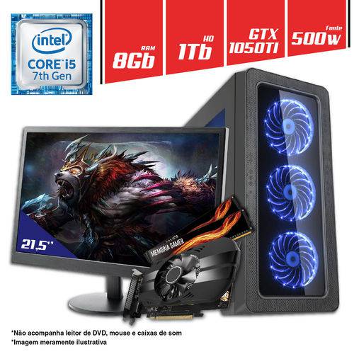 Computador + Monitor 21,5” Intel Core I5 8GB HD 1TB GTX 1050 TI 4GB CertoX BRAVE 50