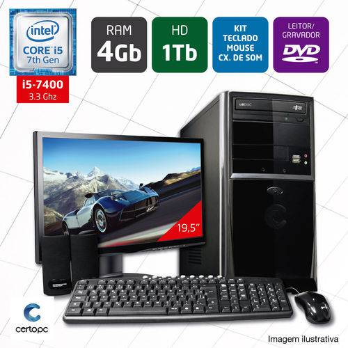 Computador + Monitor 19,5’’ Intel Core I5 7ª Ger 4GB HD 1TB DVD Certo PC SELECT 027