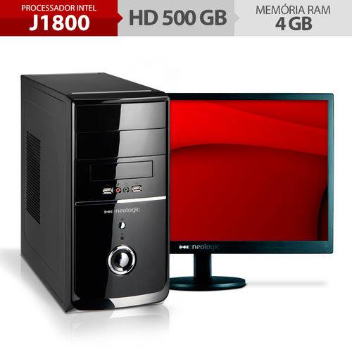Computador Neologic NLI48295 Dual Core J1800 4GB 500GB + Monitor 18,5" Linux