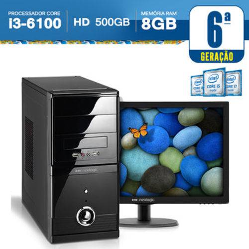 Computador Neologic NLI56944 Intel Core I3-6100 8GB 500GB + Monitor 18,5" Linux