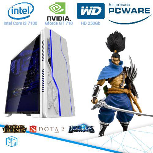 Computador Pc Cpu Gamer Intel Core I3 7100 Quad 3.9 Ghz HDMI 4Gb Nvidia Gforce GT710 Bg-009 Branco