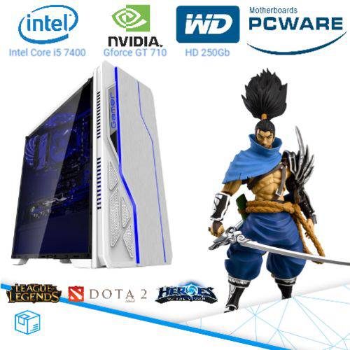 Computador Pc Cpu Gamer Intel Core I5 7400 Quad 3.5 Ghz HDMI 4Gb Nvidia Gforce GT710 Bg-009 Branco