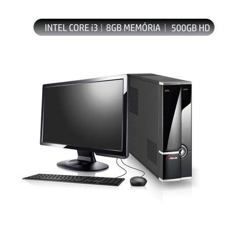 Computador Powered By ASUS Core I3 4 Geração 8Gb Ddr3 HD 500Gb Monitor 17 Windows + Kit