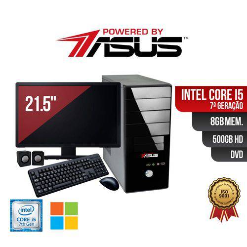 Computador Powered By ASUS Core I5 7 Geração 8gb Ddr4 HD 500gb DVD Monitor 21.5 Windows + Kit