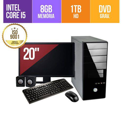 Computador Premium Business Intel Core I5 8gb Ddr3 HD 1Tb DVD Monitor Led 19,5 + Kit