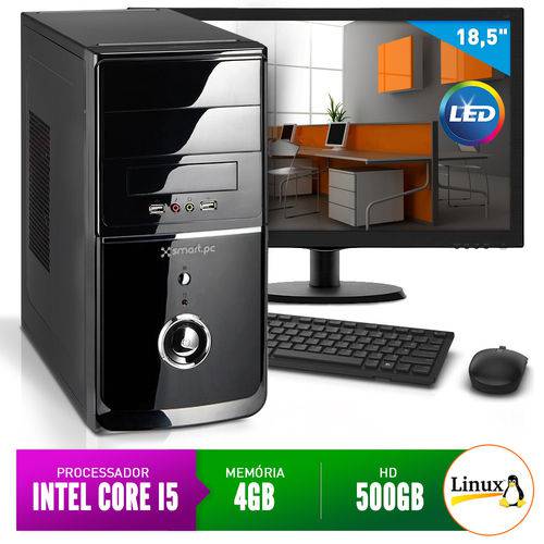 Computador Smart Pc SMT80211 Intel Core I5 4GB 500GB + Monitor 18,5" Linux